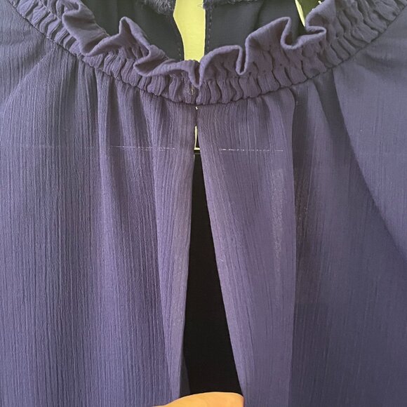 NWT Ann Taylor Factory Professional Career Top Purple Size Small Ruffles - Picture 5 of 8